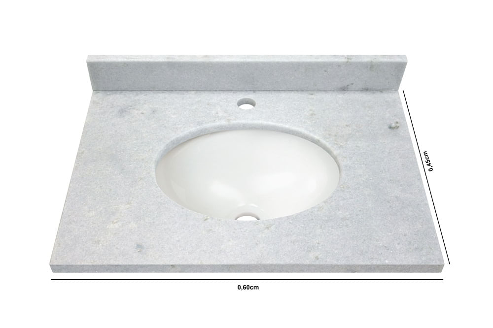 Como calcular a altura correta da bancada de cozinha 14 Bancada Para Banheiro Light Com Cuba Marmore 60X45Cm Branco Venturini 1482076 1