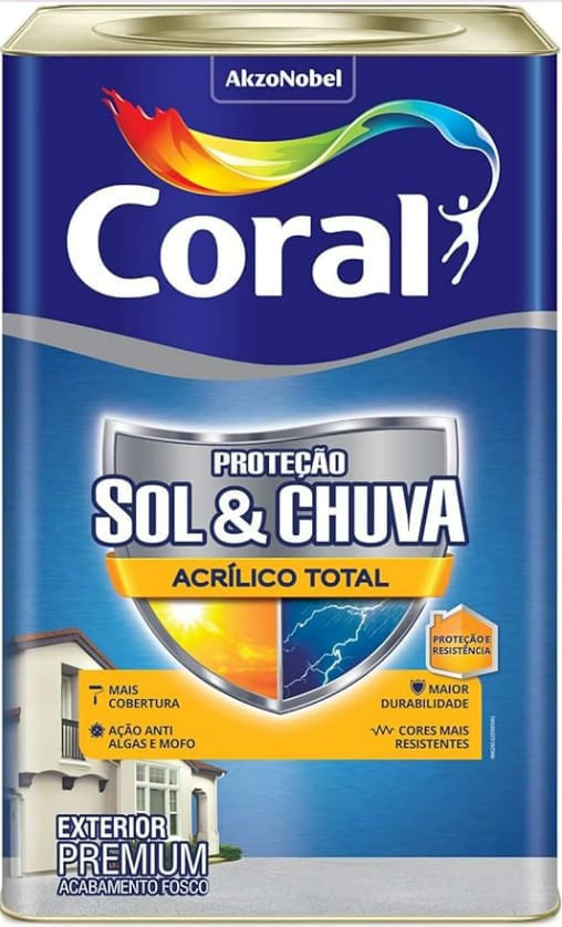 Como ter uma das casa mais bem-protegidas do mundo? 11 Tinta Premium Protecao Sol E Chuva Acrilico Total Acabamento Fosco Cor Algodao Egipcio Exterior 18 Litros Coral 1543512