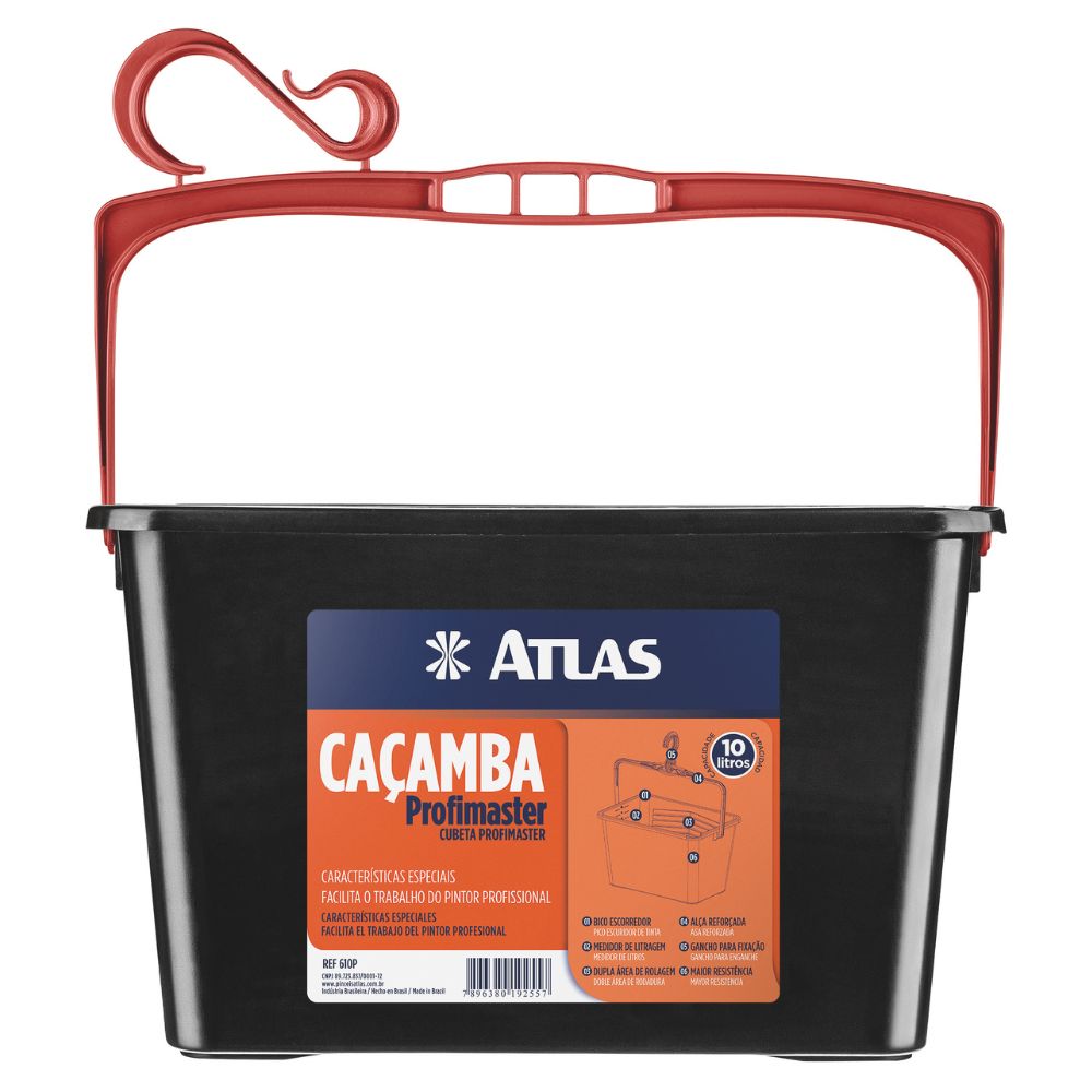 Caçamba para Pintura Preta 10L Atlas
