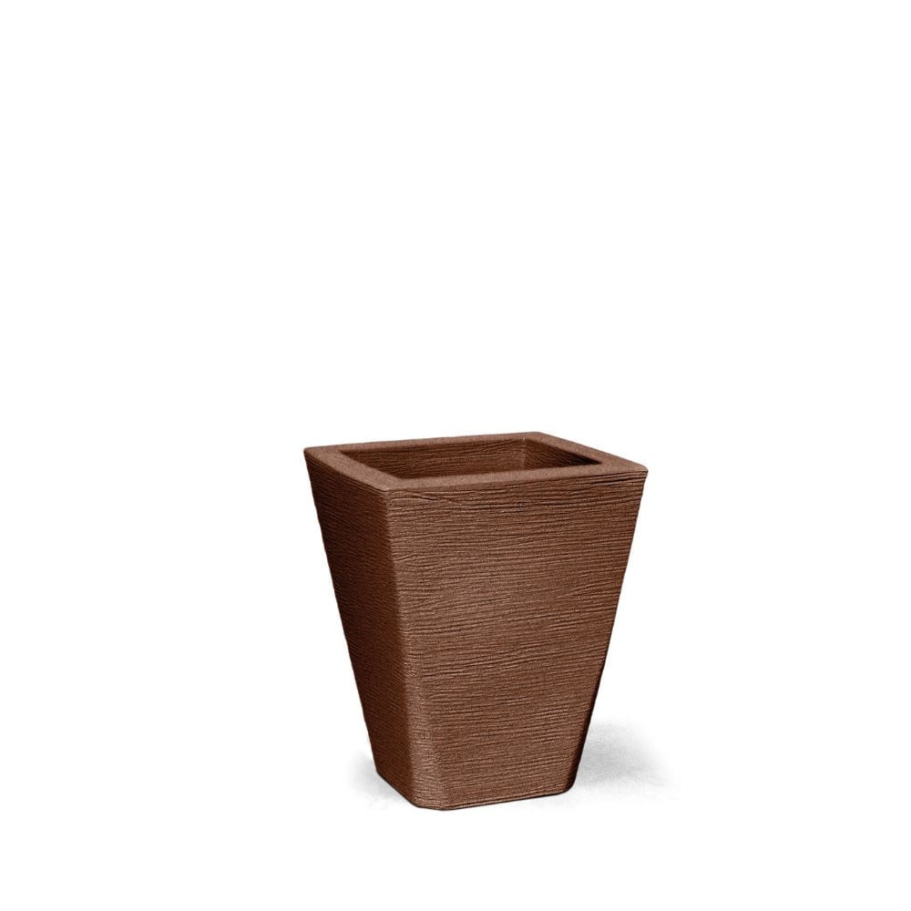Vaso em Polietileno com 43 x 34 cm Ferrugem Grafiato Trapézio Nutriplan Terraza Vaso Trapezio Grafiato Alt 43Cm Areia Marrom Nutriplan