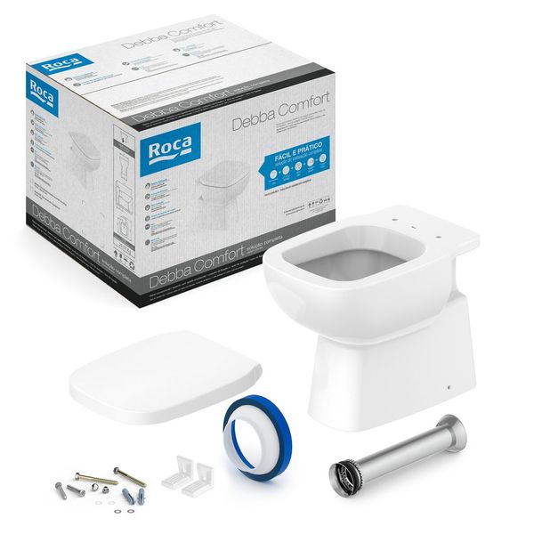 Vaso Sanitário Convencional Assento Pp E Complem De Instal Debba Comfort Roca Kit Bacia Convenc Assento Pp E Complem De Instal Debba Comfort Roca