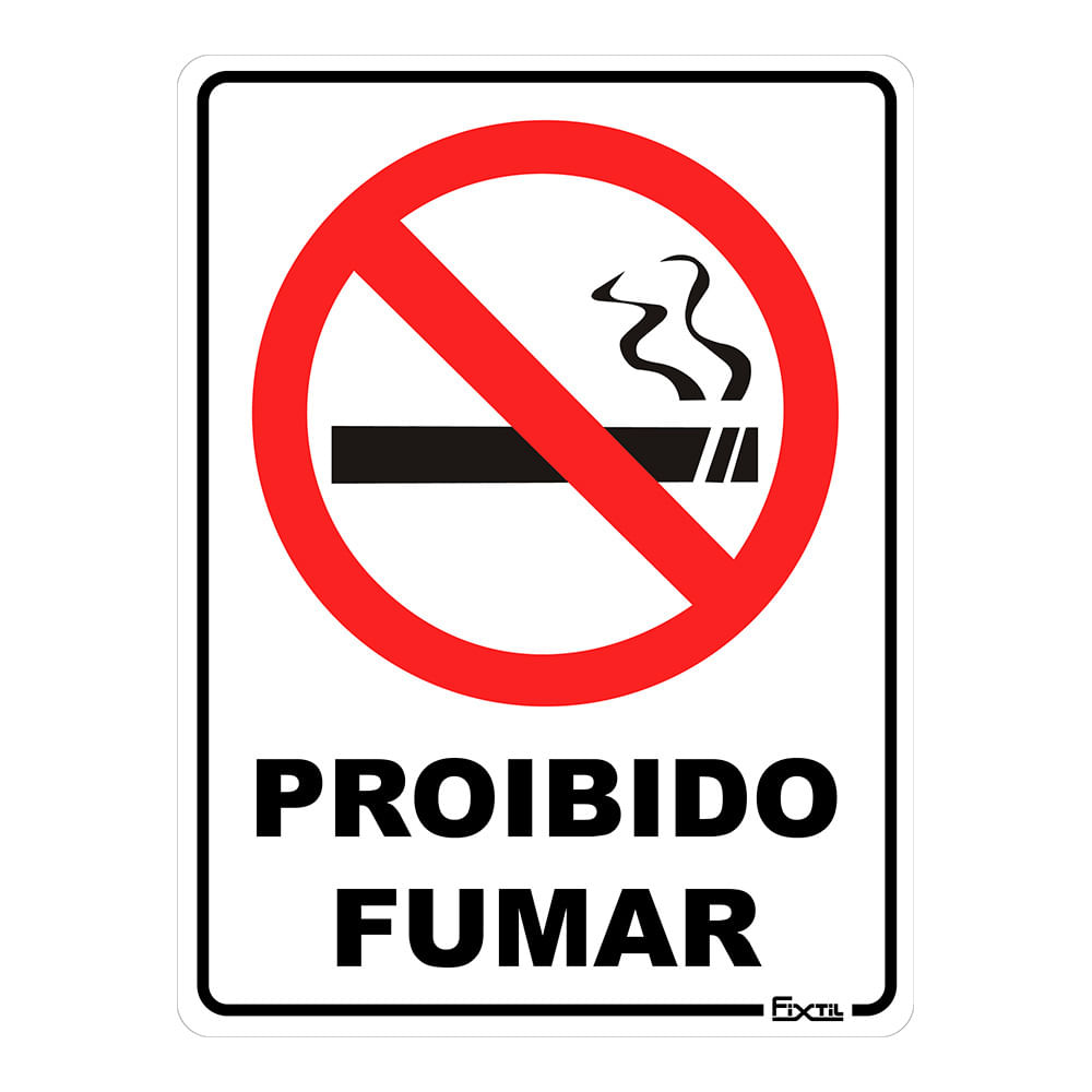 Placa Proibido Fumar 15X20Cm Fixtil