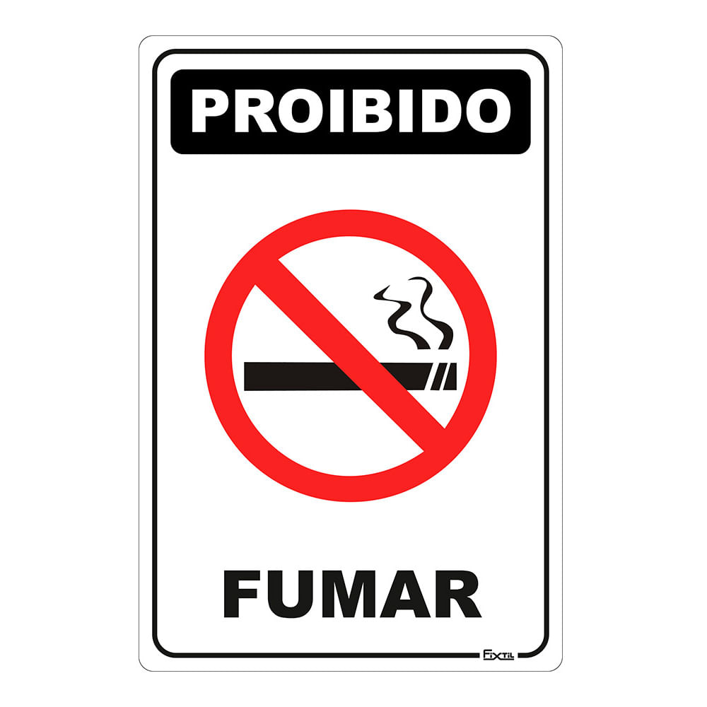 Placa Proibido Fumar 20X30Cm Fixtil