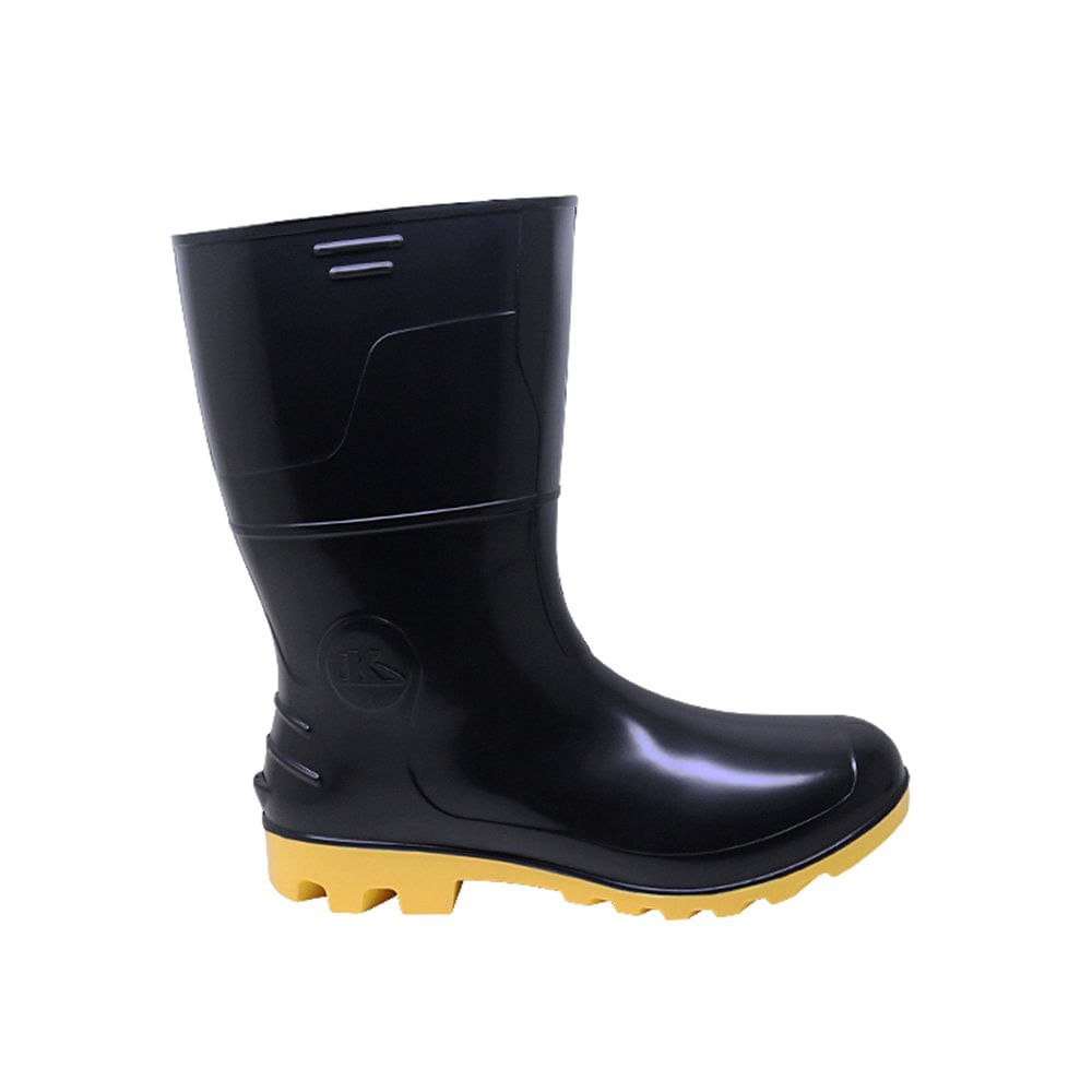 Bota Pvc Preta Com Amarelo Cano Medio 28 Cm Com Forro Ca 42149 39 Kadesh
