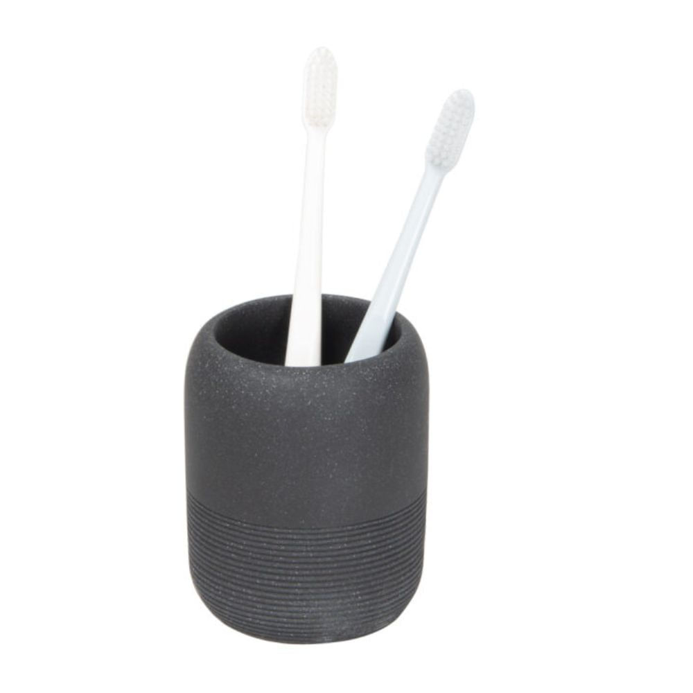 Porta Escova de Dentes Preto Cimento Texturizado Coisas e Coisinhas