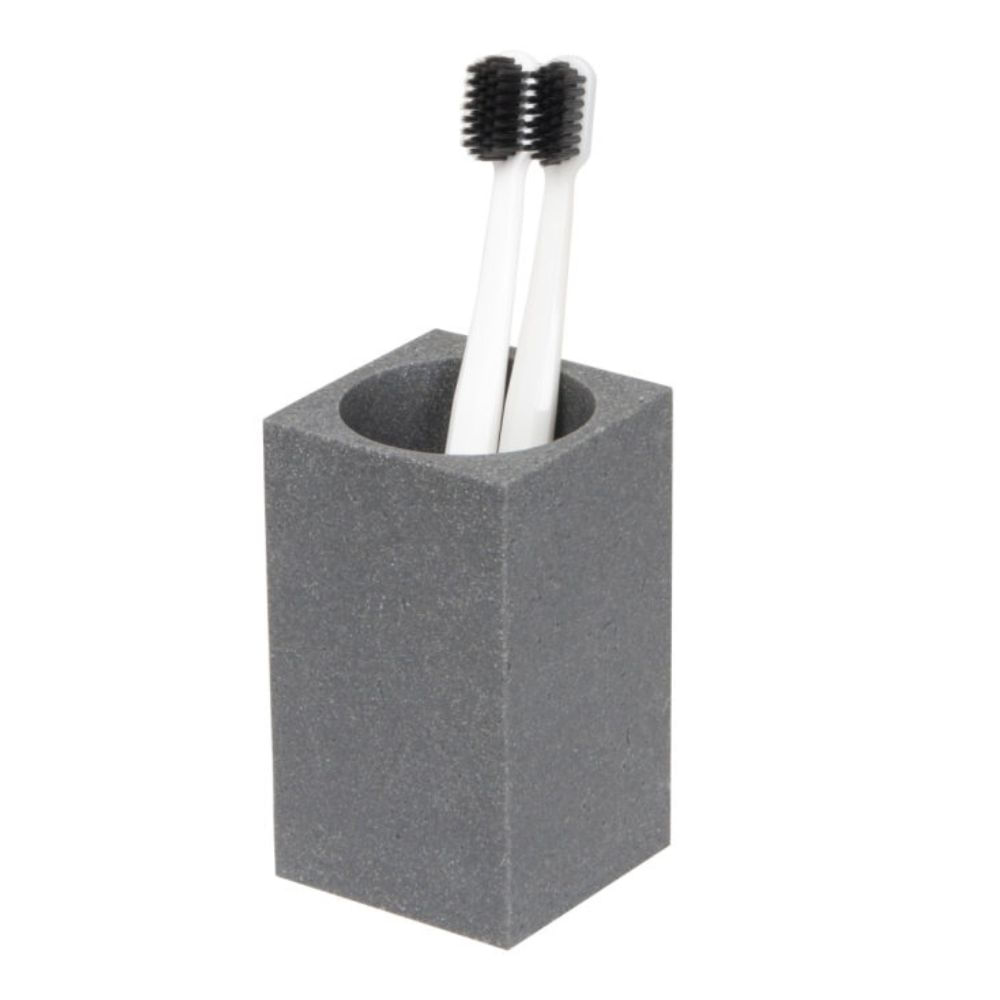 Porta Escova de Dentes Preto Cimento Sense Coisas e Coisinhas