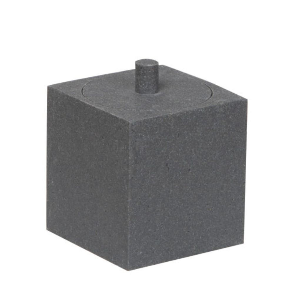 Porta Cotonete Retangular Preto Cimento Sense Coisas e Coisinhas