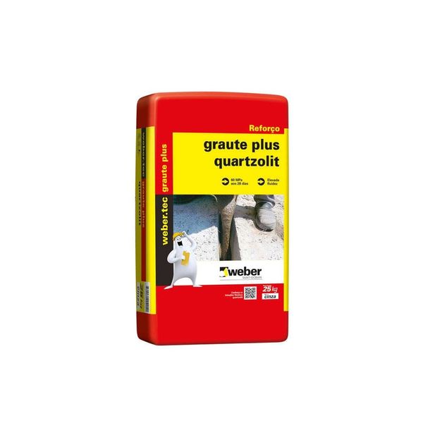 Graute Plus 25kg cinza Quartzolit