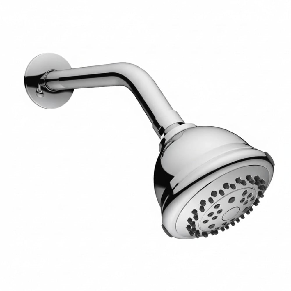 Chuveiro Ducha Redonda Cromada com 3 Funções Rest Alterna