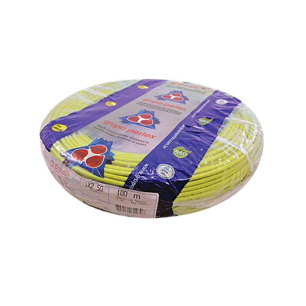 Cabo Flexível 2,5Mm 750V Amarelo 100M Perflex