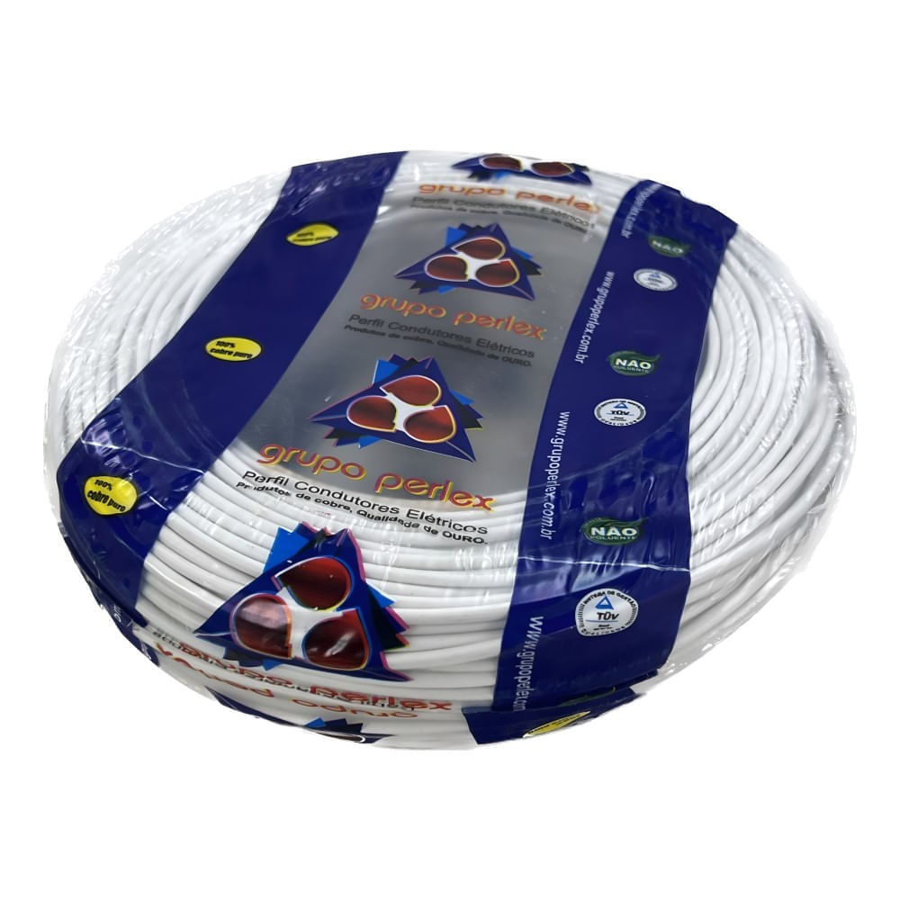 Cabo Flexível 6,00mm 750V Branco 50m Perfil