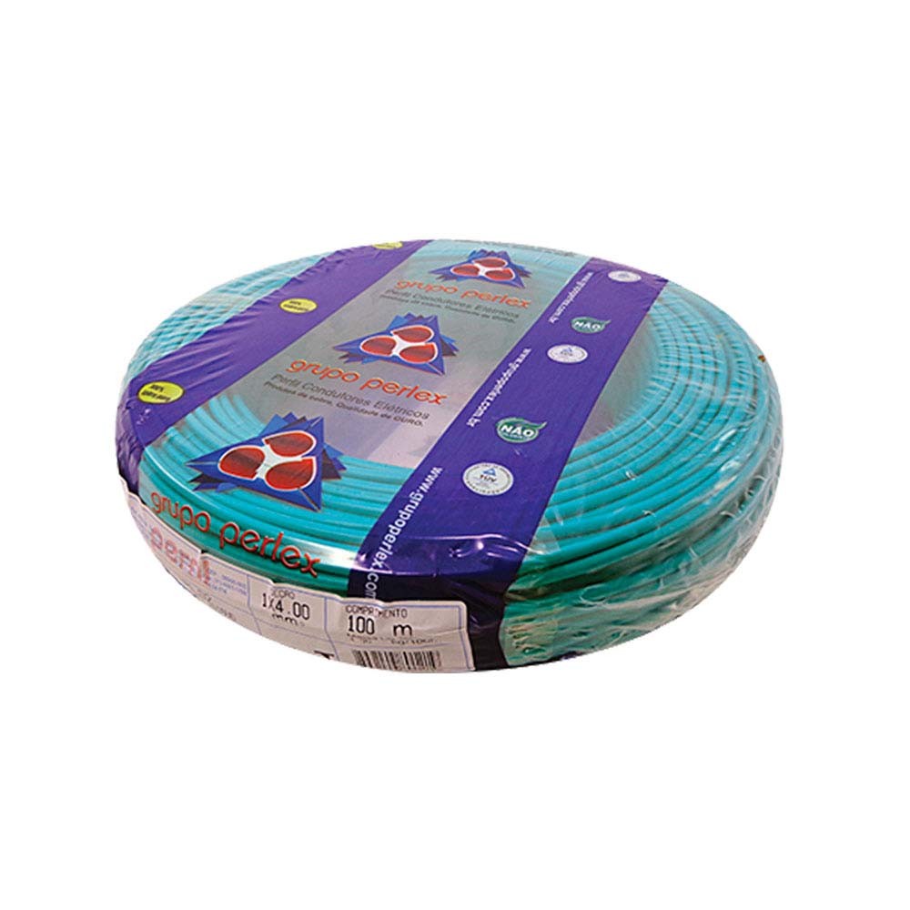 Cabo Flexível 4Mm Azul 750V 100 Metros Perfil Perflex