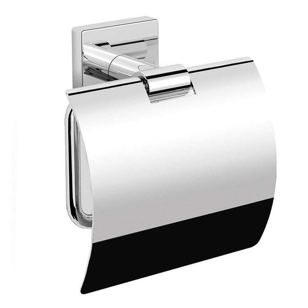 Porta Papel Higiênico Alterna Cromado com Tampa R-Line