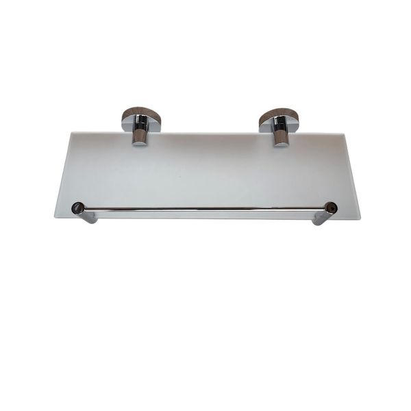Prateleira cromada com base de vidro 30cm Circum Alterna