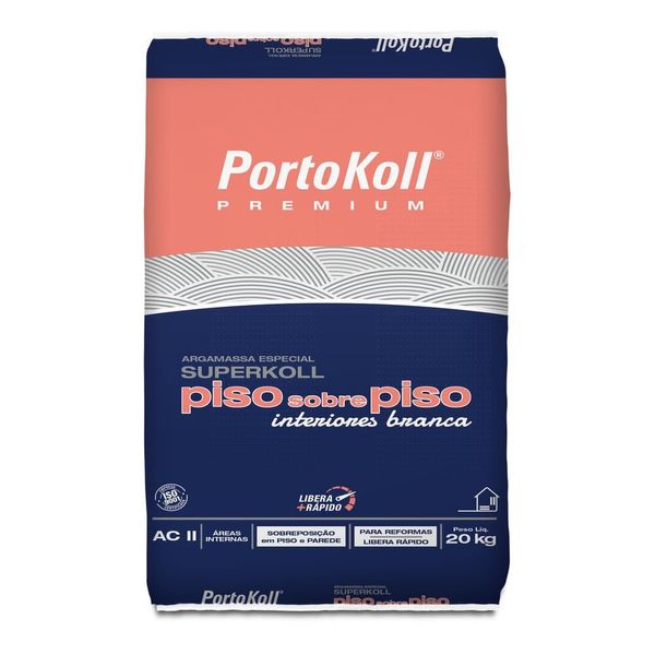 Argamassa ACII Piso Sobre Piso Interna Branca 20kg PortoKoll