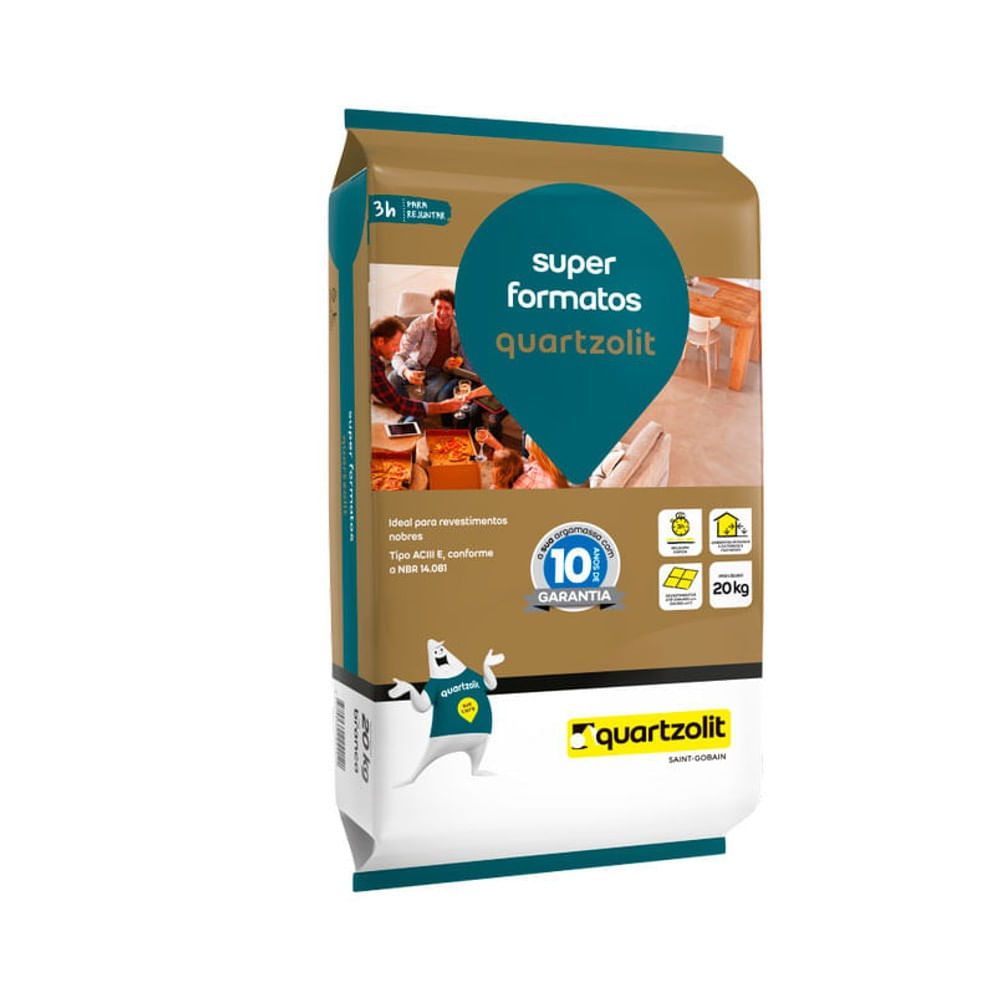 Argamassa AC I, AC II e AC III: qual escolher para cada tipo de obra? 9 Argamassa Quartzolit de uso Externo e Interno Super Formatos de Secagem Rapida 20kg Branca 1463217
