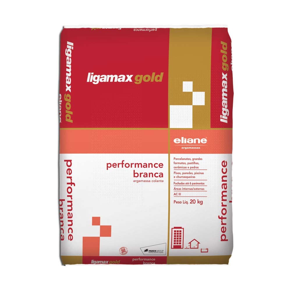Argamassa AC I, AC II e AC III: qual escolher para cada tipo de obra? 6 Argamassa Ligamax Gold Perfomance ACIII 20kg branca Portokoll
