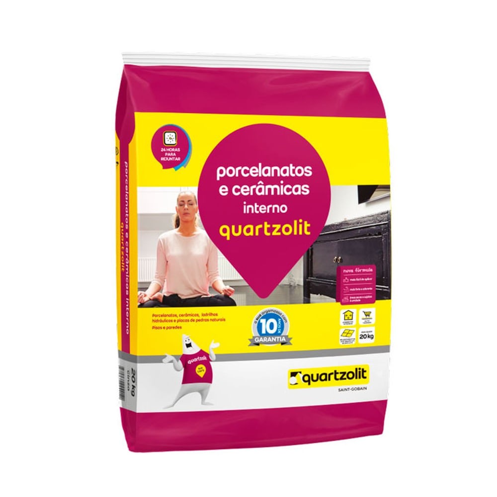 Reforme on-line: conheça o serviço clique & retire da telhanorte 3 Argamassa Quartzolit de uso Interno para Porcelanato 20kg Cinza 1156527