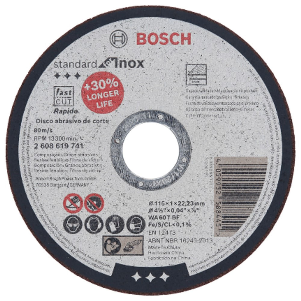 Saiba como escolher o melhor disco de corte para diferentes objetivos 7 DISCO DE CORTE STD FOR INOX 115x10MM 2378507