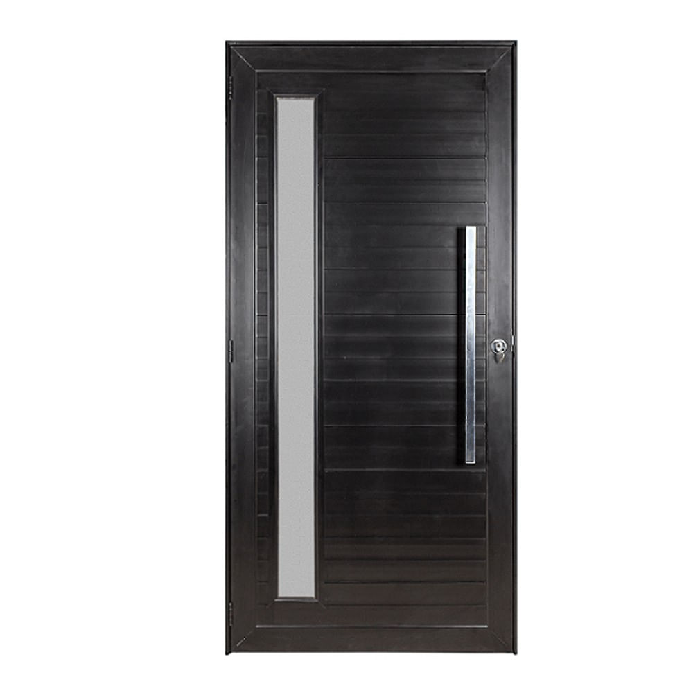 Porta Lambril Pivotante Com Puxador E Visor Vidro Mini Boreal Esquerda 220x120 Preta Topsul Esquadrisul