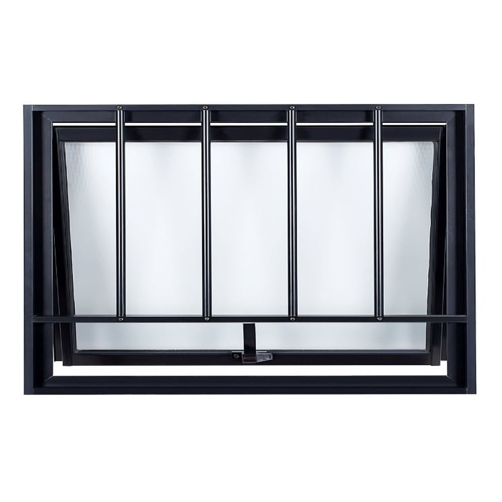 Janela Maxim-Ar 1 Secção Com Grade Vidro Mini Boreal 60x80 Preto Topsul Esquadrisul