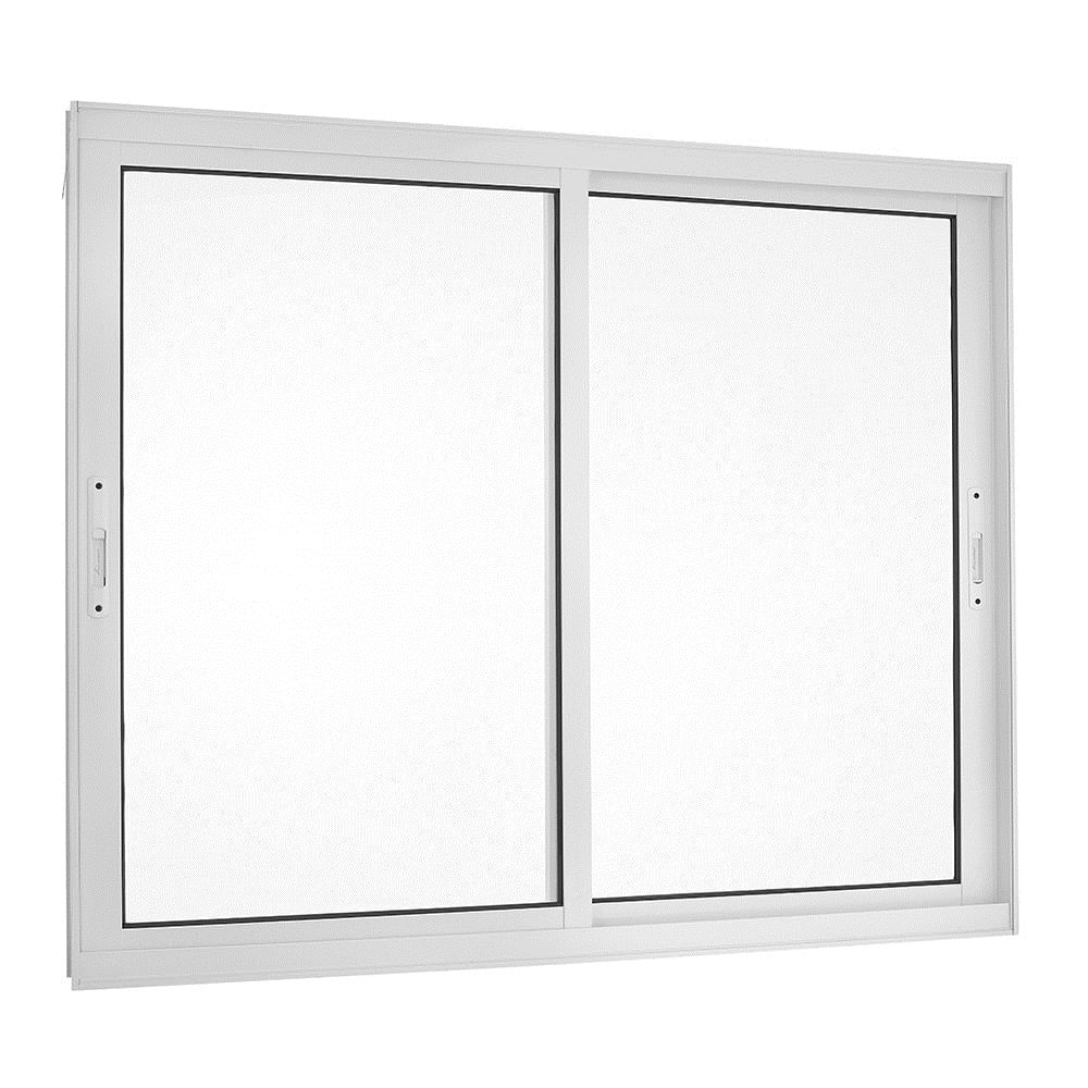 Janela de Correr de Aluminio 2 Folhas Topsul Esquadrisul Alt 100 cm X Comp 150 cm Branco 1631918