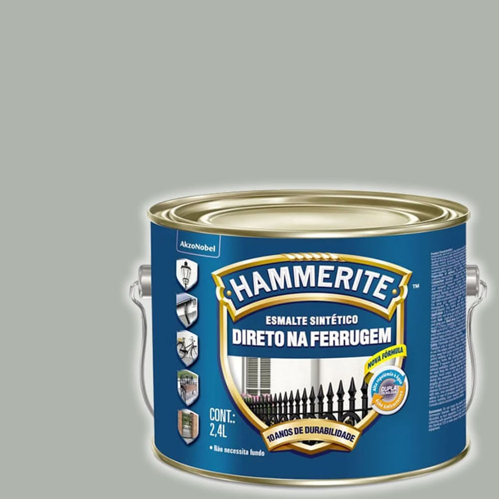 Tinta Esmalte Sintético Direto na Ferrugem Prata Brilhante 2,4l Coral