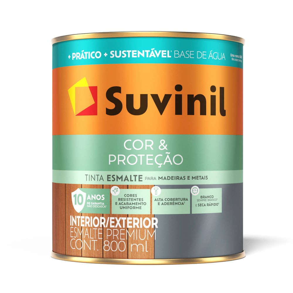 Tinta Esmalte Base Água Cor & Proteção Branco Gelo Brilhante 900ml Suvinil