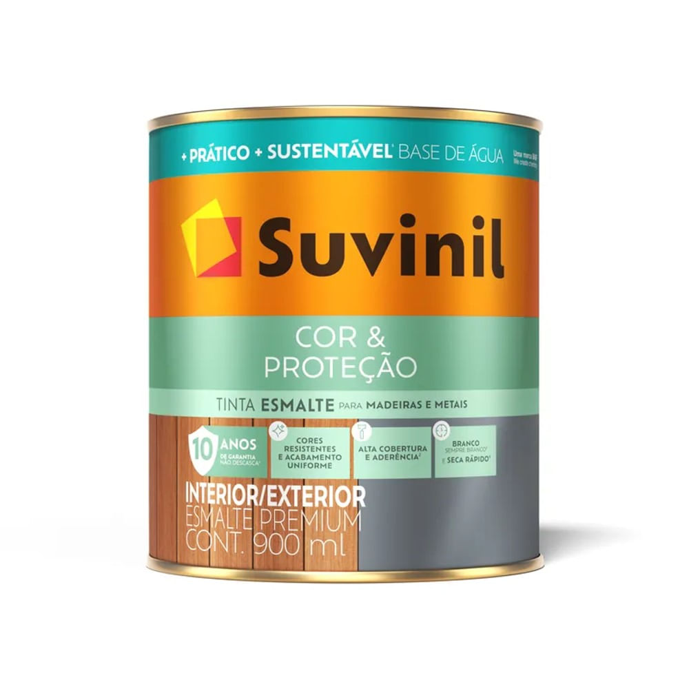 Tinta Esmalte Base Água Cor & Proteção Branco Fosco 900ml Suvinil