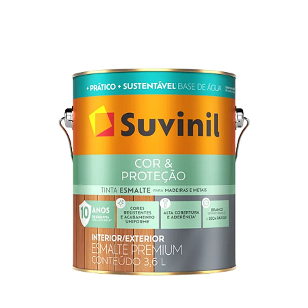 Tinta Esmalte Base Água Cor & Proteção Branco Brilhante 3,6l Suvinil