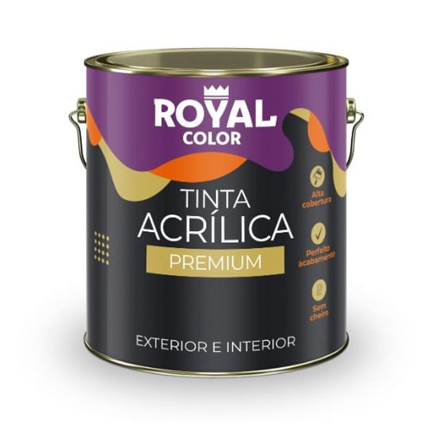 Tinta Acrílica Premium Interior e Exterior Branco Semibrilho 3,2l Royal Color