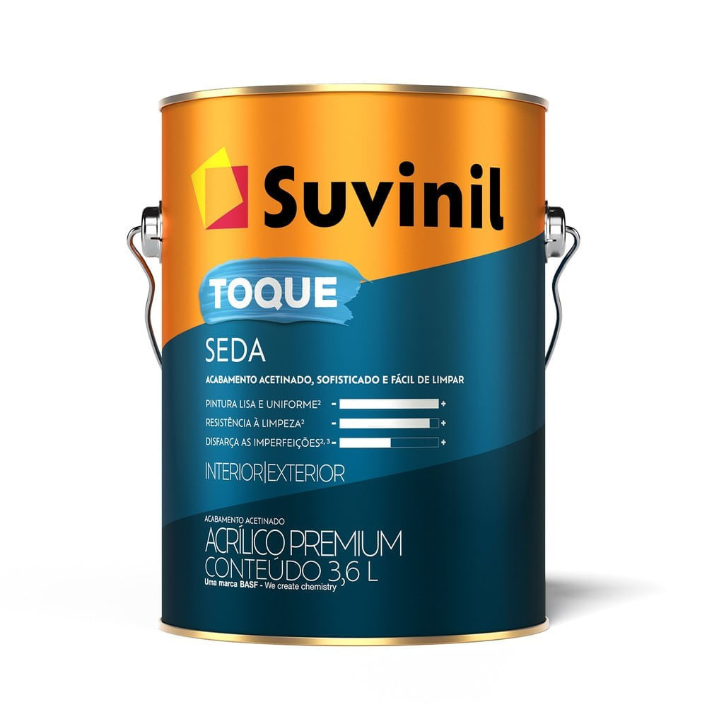 Tinta Acrílica Premium Toque Seda Interior e Exterior Branco Neve Acetinado 3,6l Suvinil