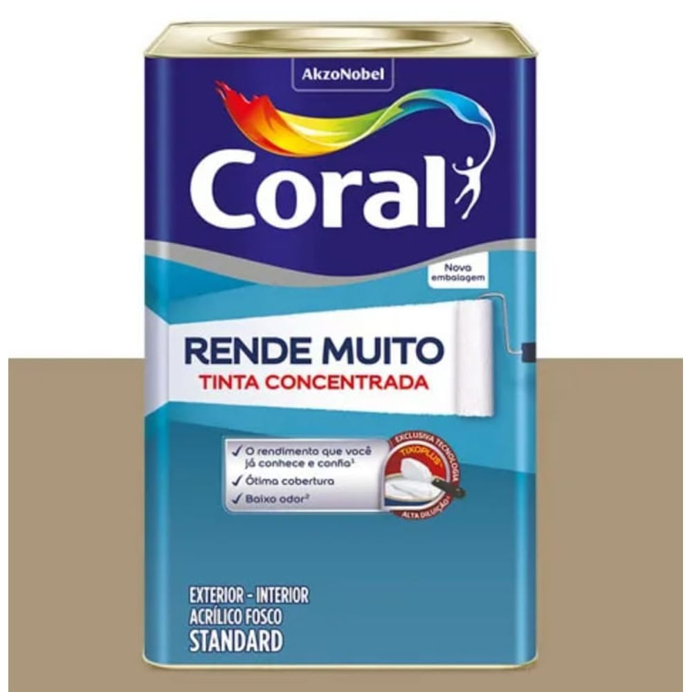 Tinta Acrilica Standard Concentrada Acabamento Fosco Rende Muito Camurca Interior E Exterior 16l