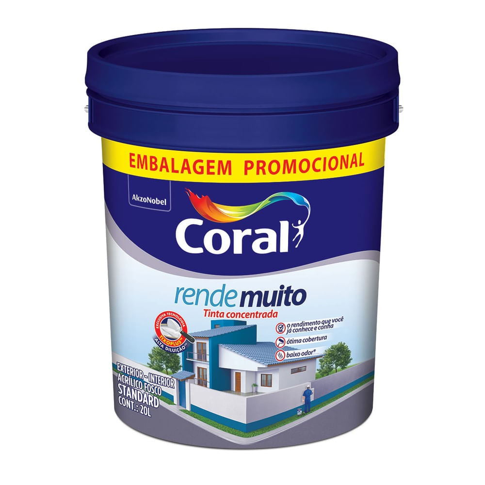 Tinta Coral Acrilica Rende Muito Fosca Branco 20 Litros 1470620