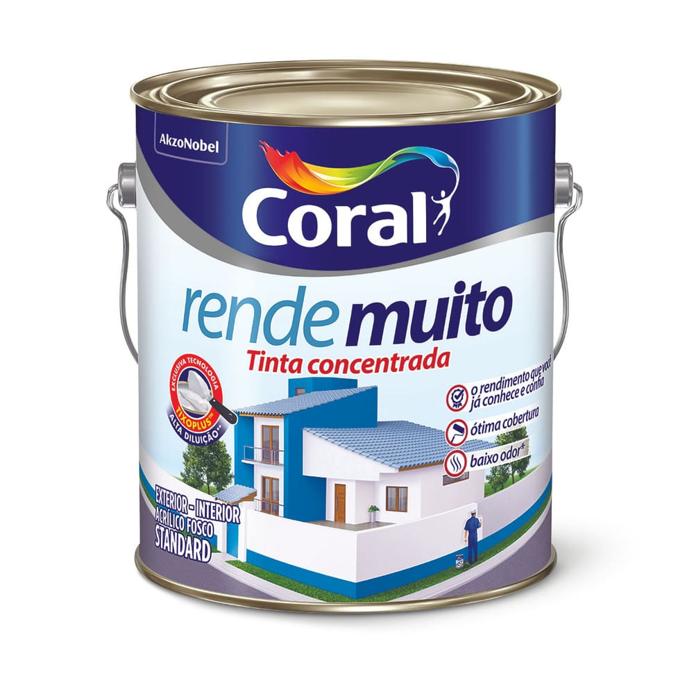 Tinta: confira um guia completo sobre esse importante item da decoração de ambientes 5 Tinta Coral Rende Muito Acrilica Fosca Branco 36 Litros 1600