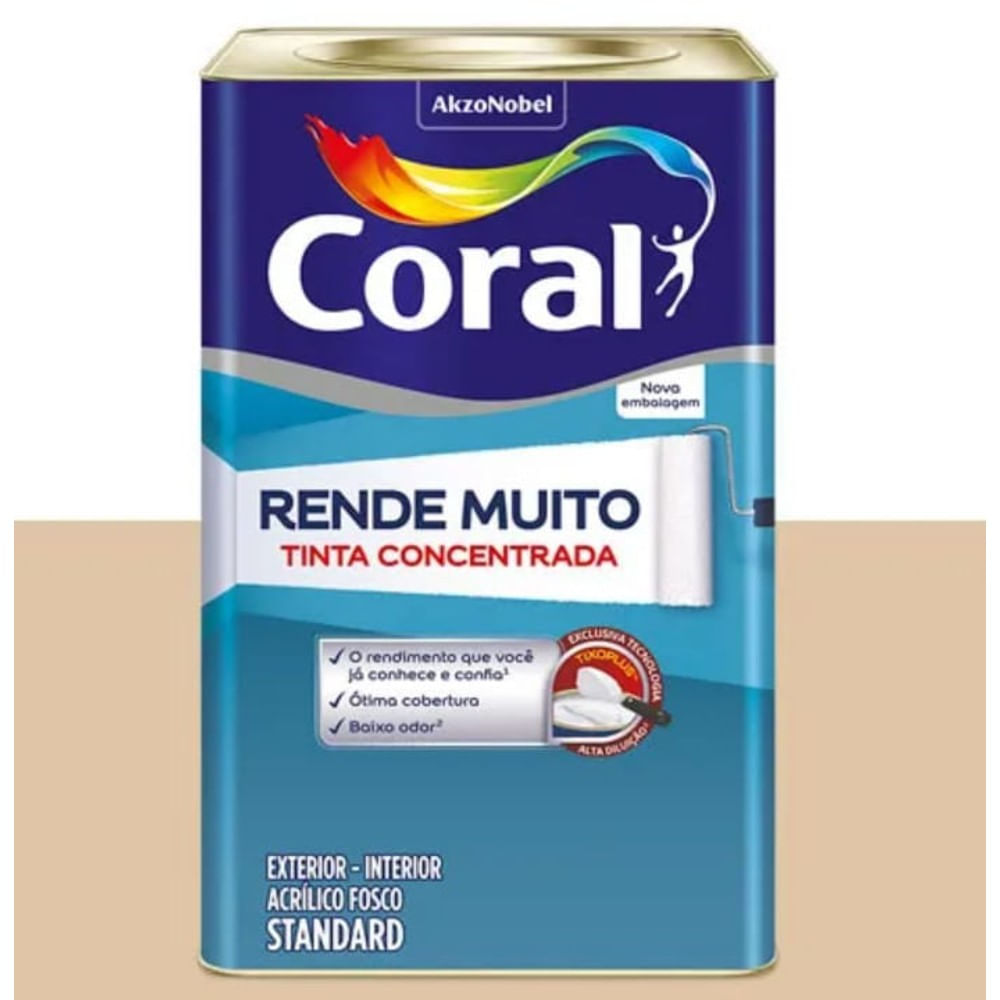 Tinta Acrilica Standard Concentrada Acabamento Fosco Rende Muito Areia Interior E Exterior 16l Co