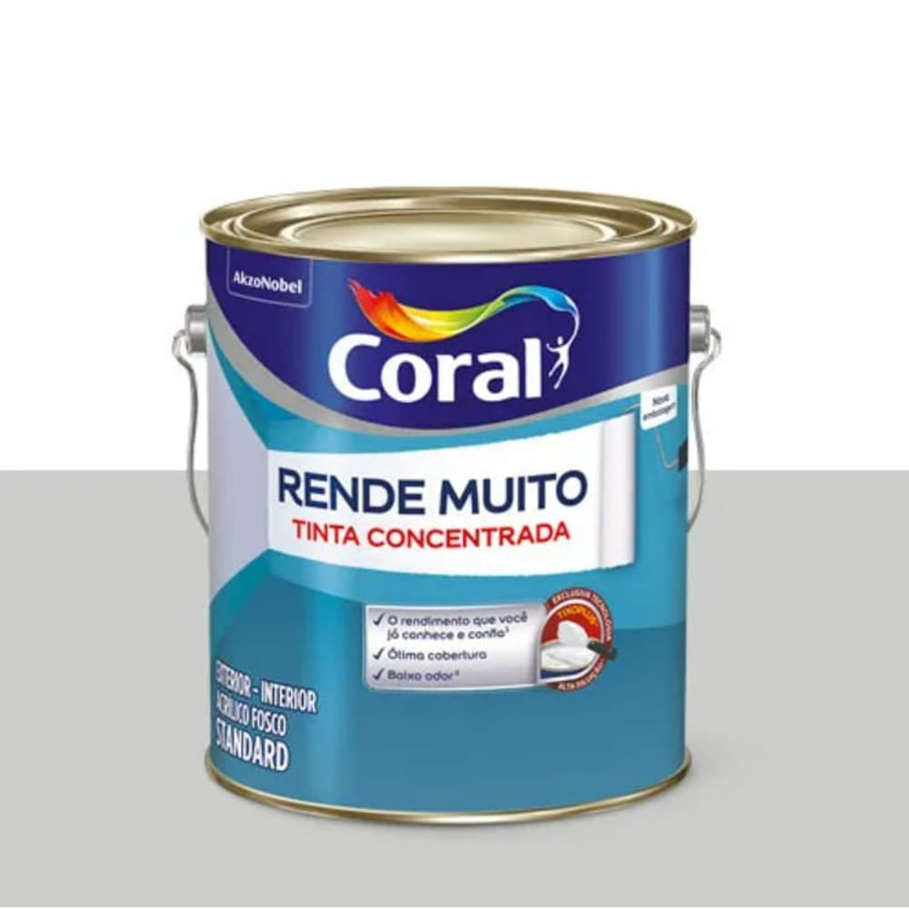 Tinta Acrilica Standard Concentrada Acabamento Fosco Rende Muito Cinza Alpino Interior E