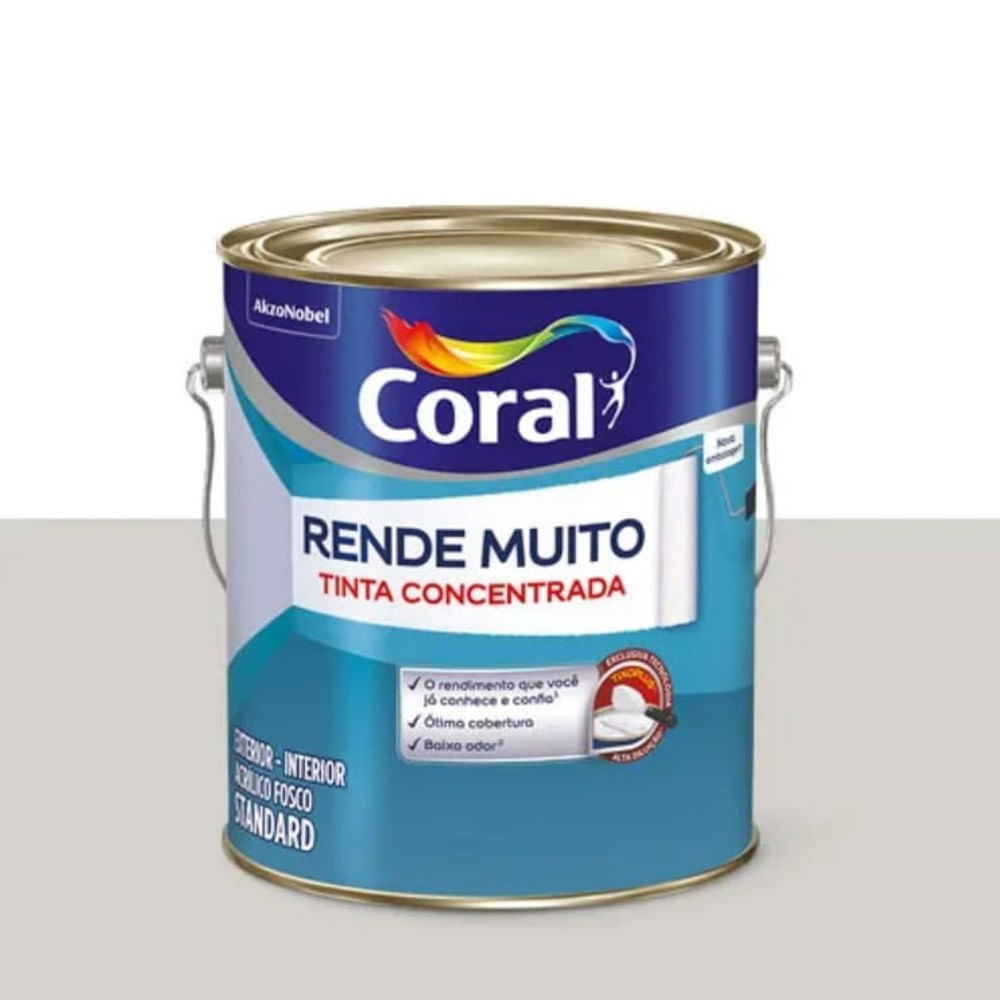 Tinta Acrilica Standard Concentrada Acabamento Fosco Rende Muito Cromio Interior E Exterior 3 2l