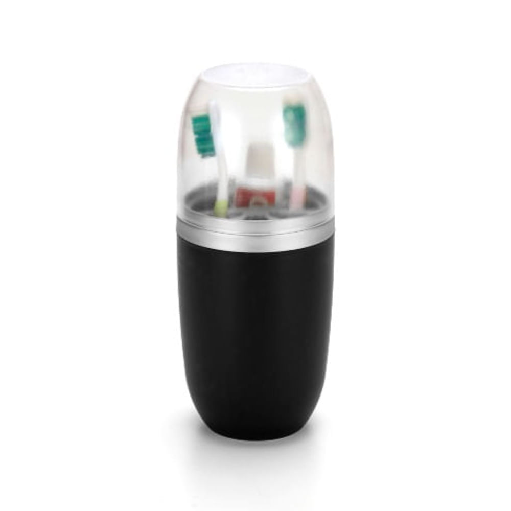 Porta Escova e Pasta Transparente 500ml Arthi Cromo Fosco