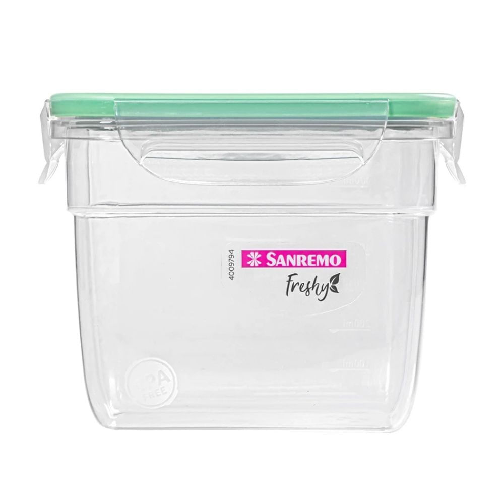 Pote Plástico Hermético com Travas 770ml Verde Sanremo