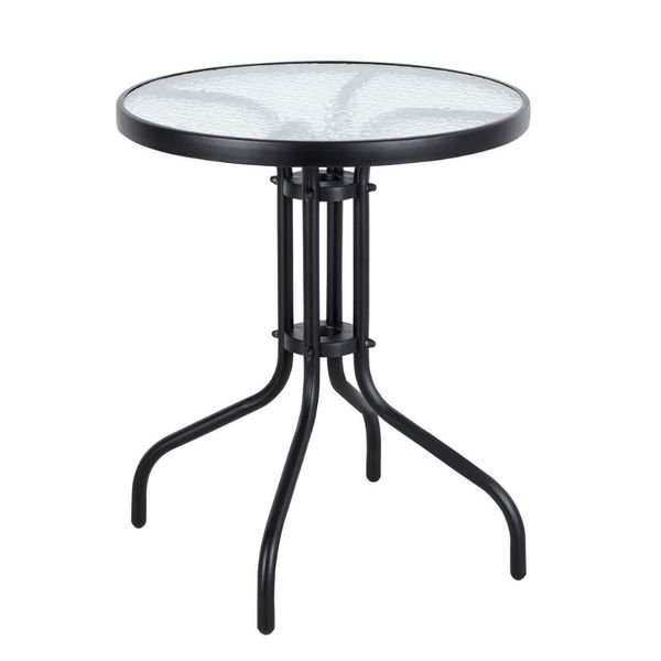 Mesa Redonda de Jardim e Área Externa Tiradentes Em Aço Cinza Coisas e Coisinhas
