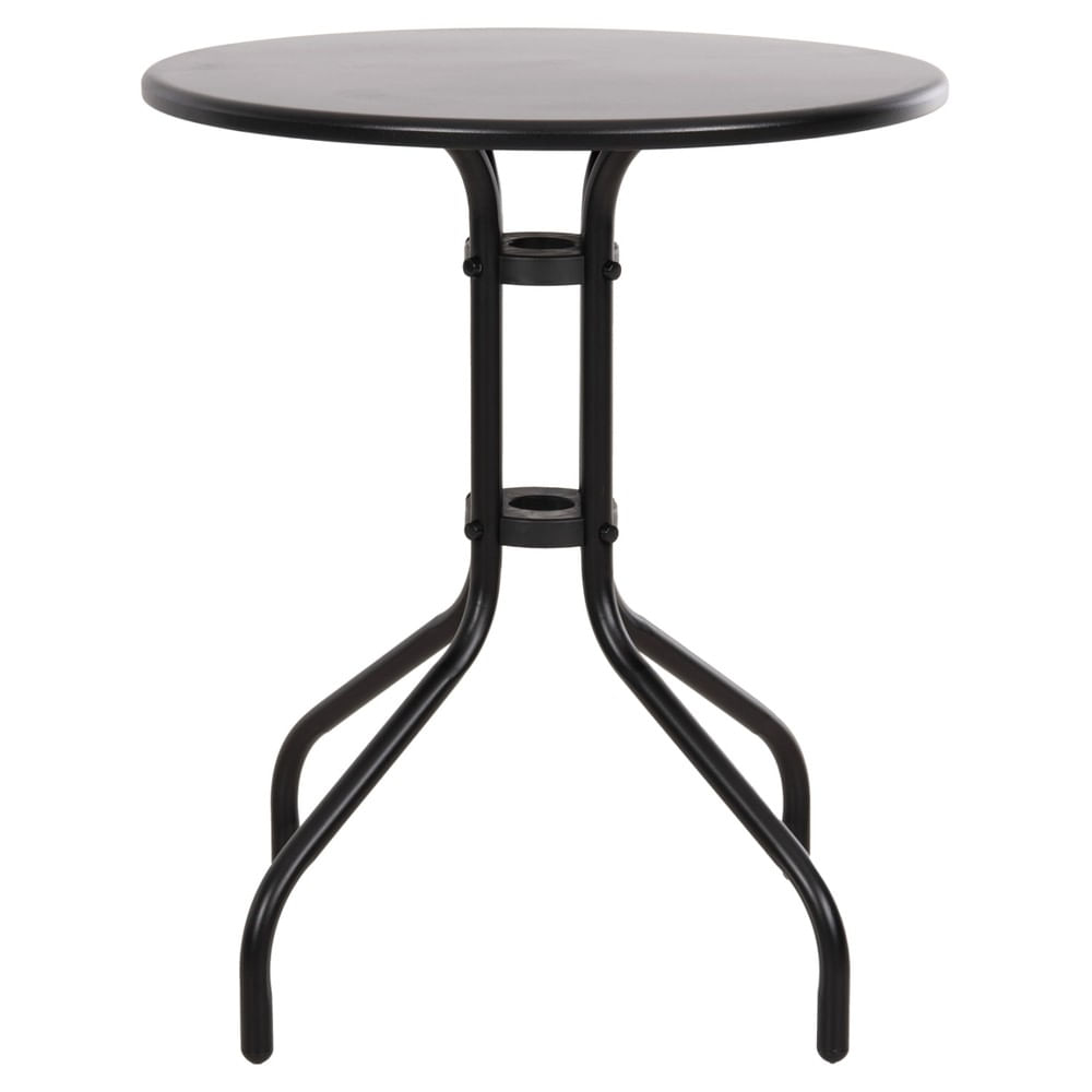 Mesa Lateral de Apoio Redonda Industrial Tolix Aço Preto 60x70cm Coisas e Coisinhas