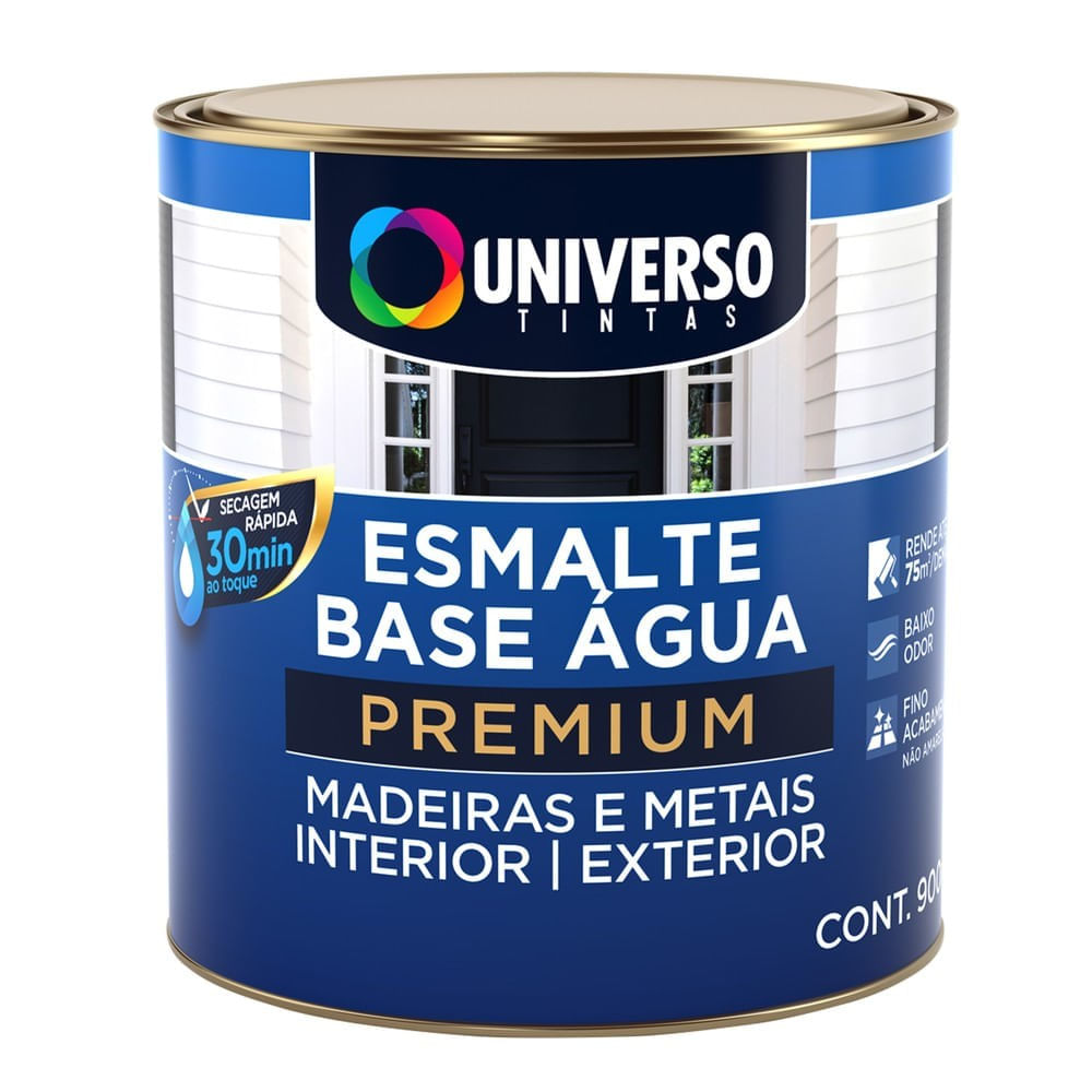 Tinta Esmalte Base Água Platina Brilhante 900ml Universo Tintas