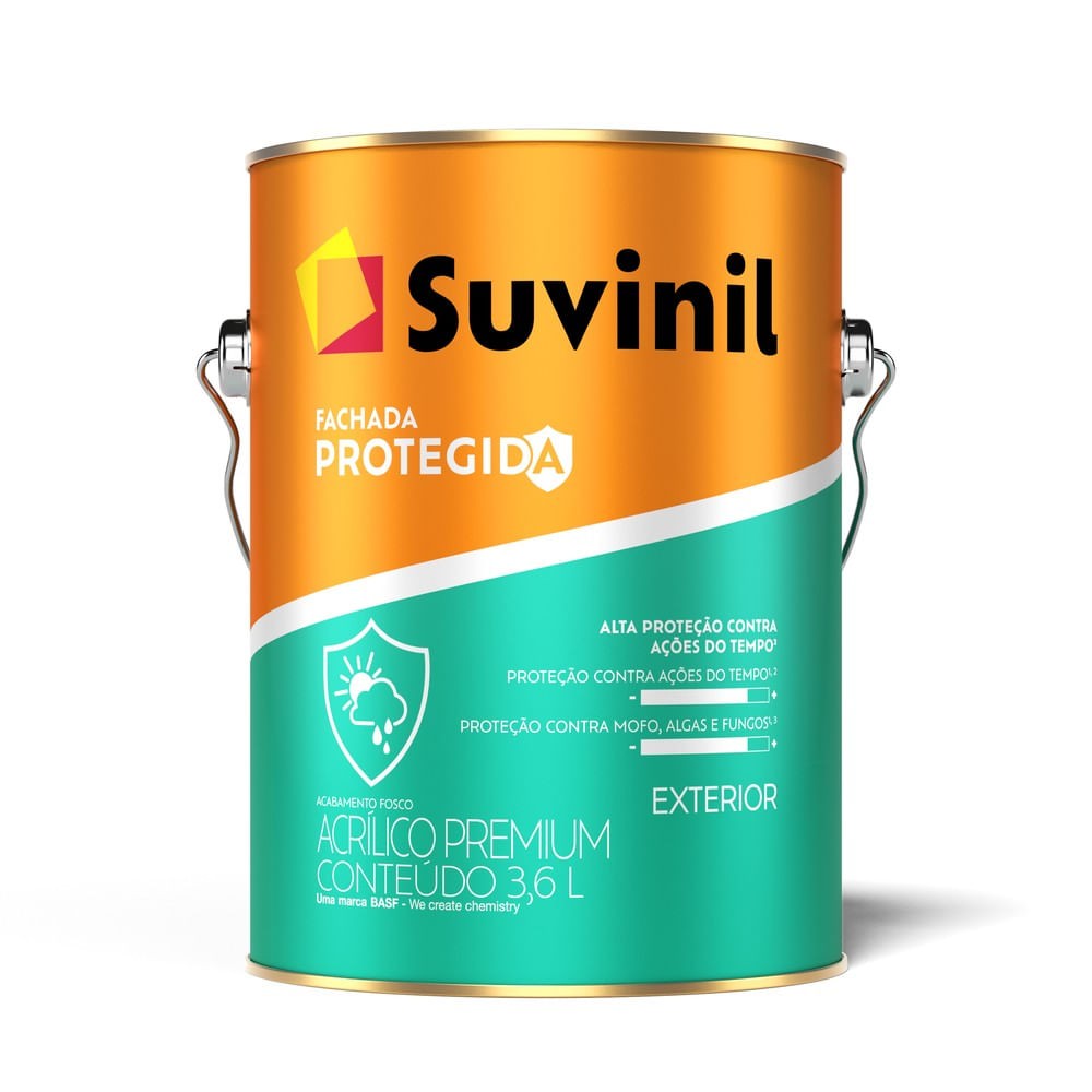 Tinta Acrilica Premium Fachada Protegida 3,6 L Branco Neve Suvinil