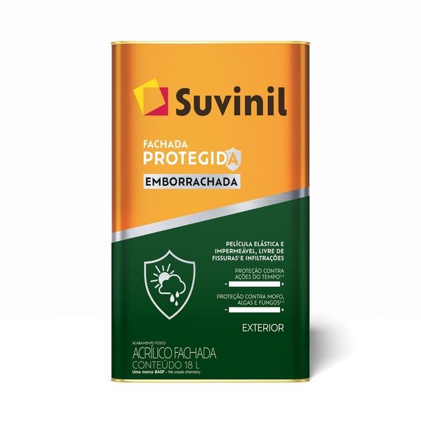 Tinta Acrílica Fachada Protegida Emborrachada Branco Neve Fosco Exterior 18L Suvinil