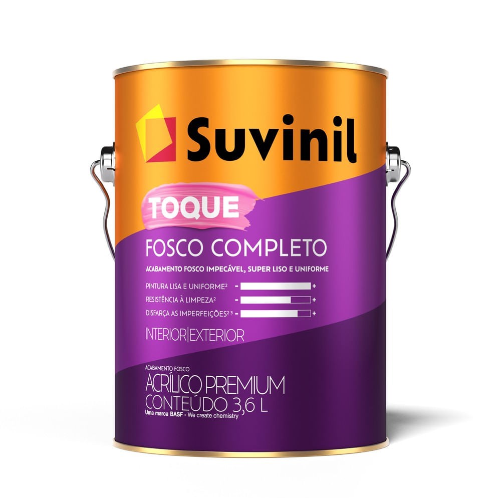 Tinta Acrílica Toque Fosco Completo Interior e Exterior Branco Neve 3,6l Suvinil