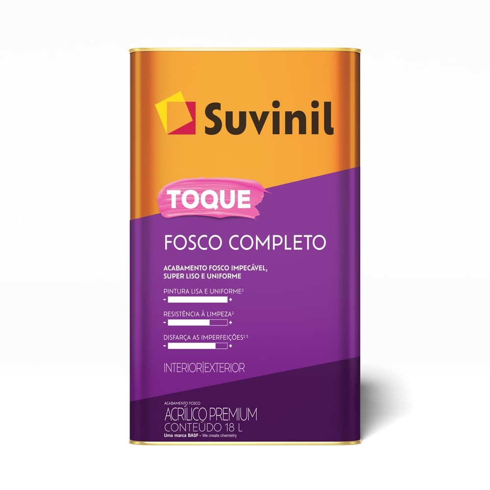 Tinta Acrílica Toque Fosco Completo Interior e Exterior Cromio 18l Suvinil