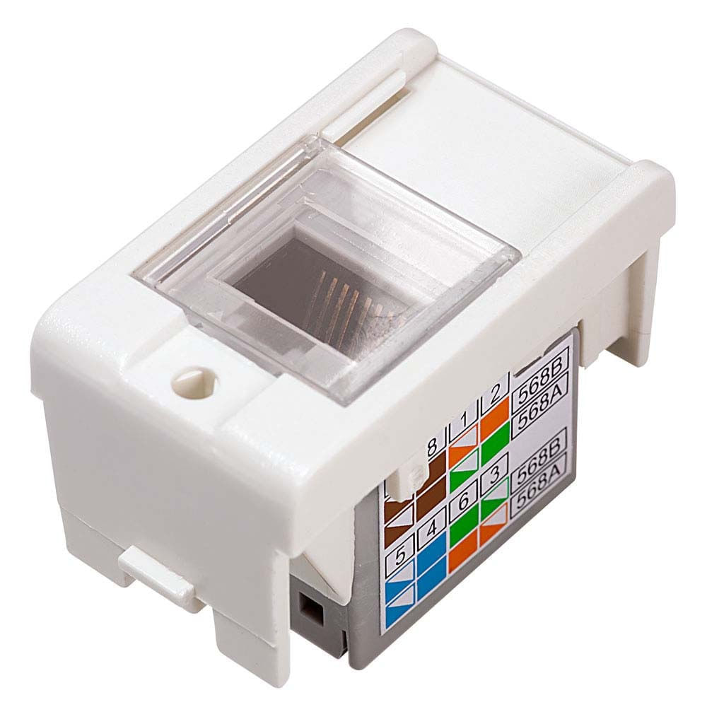 Módulo Tomada Rj45 8 Fios Utp Categoria 6 Toolless Branco Lunare Schneider