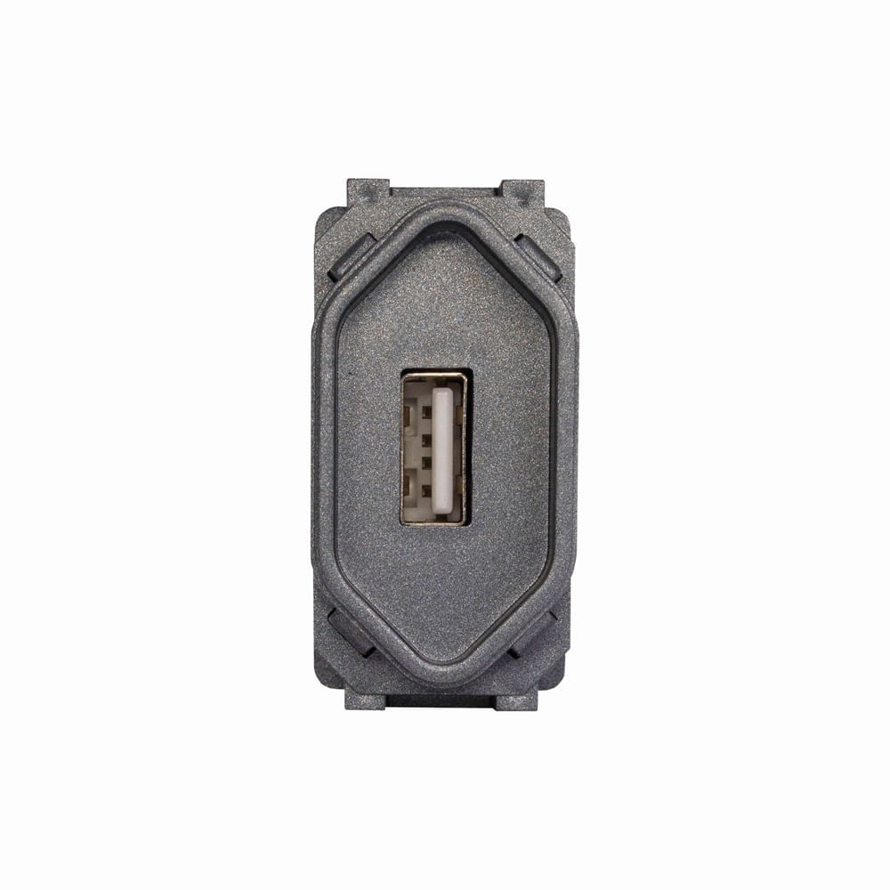 Módulo 1 Tomada Usb 2A Preto Grafite Novara Dicompel