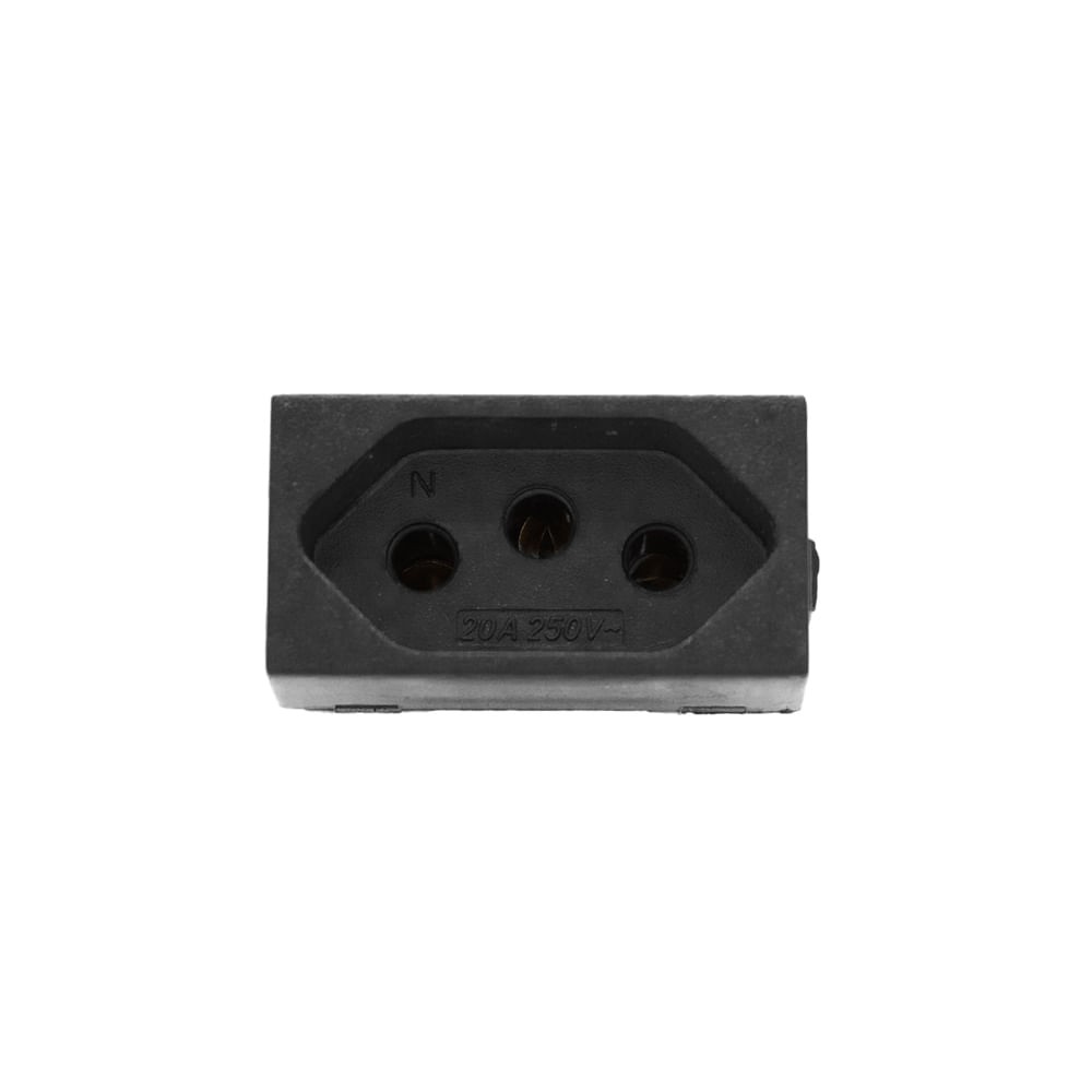 Módulo 1 Tomada Universal 2P T 20A Preto Fosco Ekron Dicompel